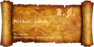 Mirkai Jakab névjegykártya